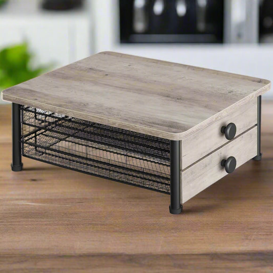 Coffee Pod Drawer Holder – 70 Capacity 2-Tier Coffee Capsule Storage Organizer for K-Cup, Greige