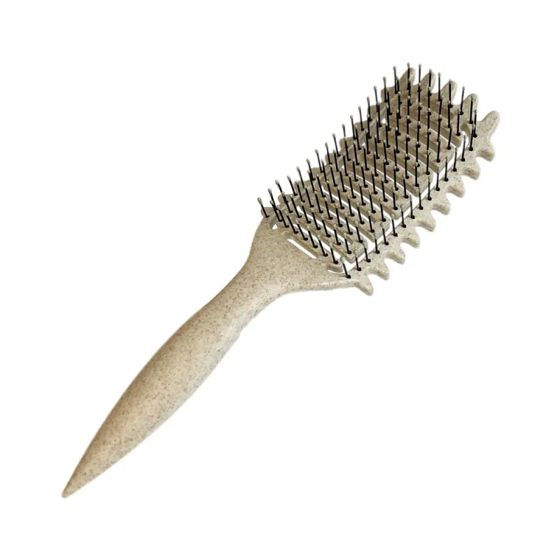 Voluminous Style Fluffy Hair Hollow Comb – Lightweight Wheat Straw Styling Brush (24.5 cm / 9.6 in)